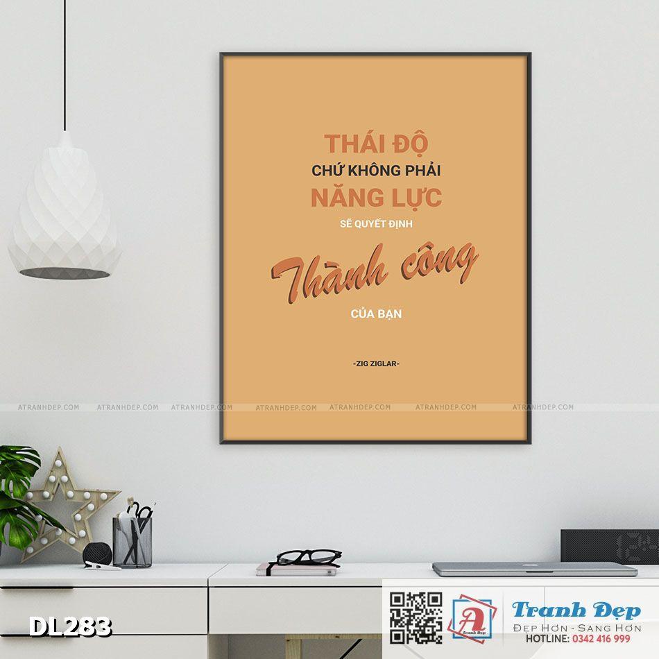 Tranh động lực trang trí phòng làm việc - Thái độ chứ không phải năng lực - DL283