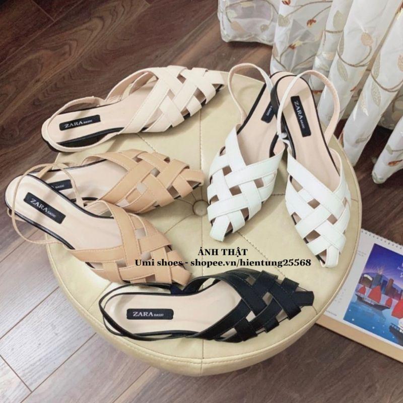 giày sandal nữ rọ đan mũi nhọn