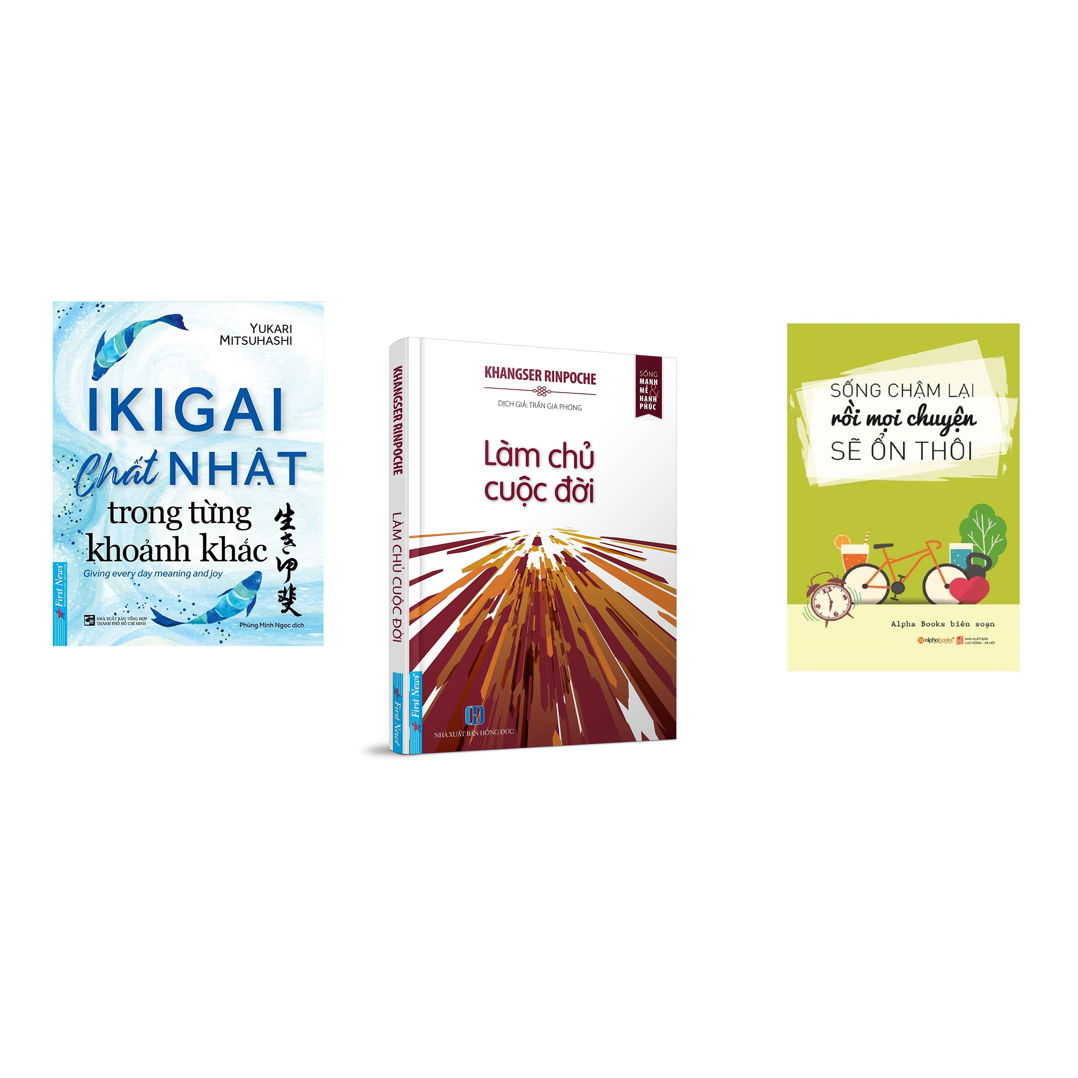 Combo 3 cuốn sách: Ikigai - Chất Nhật trong từng khoảnh khắc + Làm Chủ Cuộc Đời + Sống chậm lại rồi mọi chuyện sẽ ổn