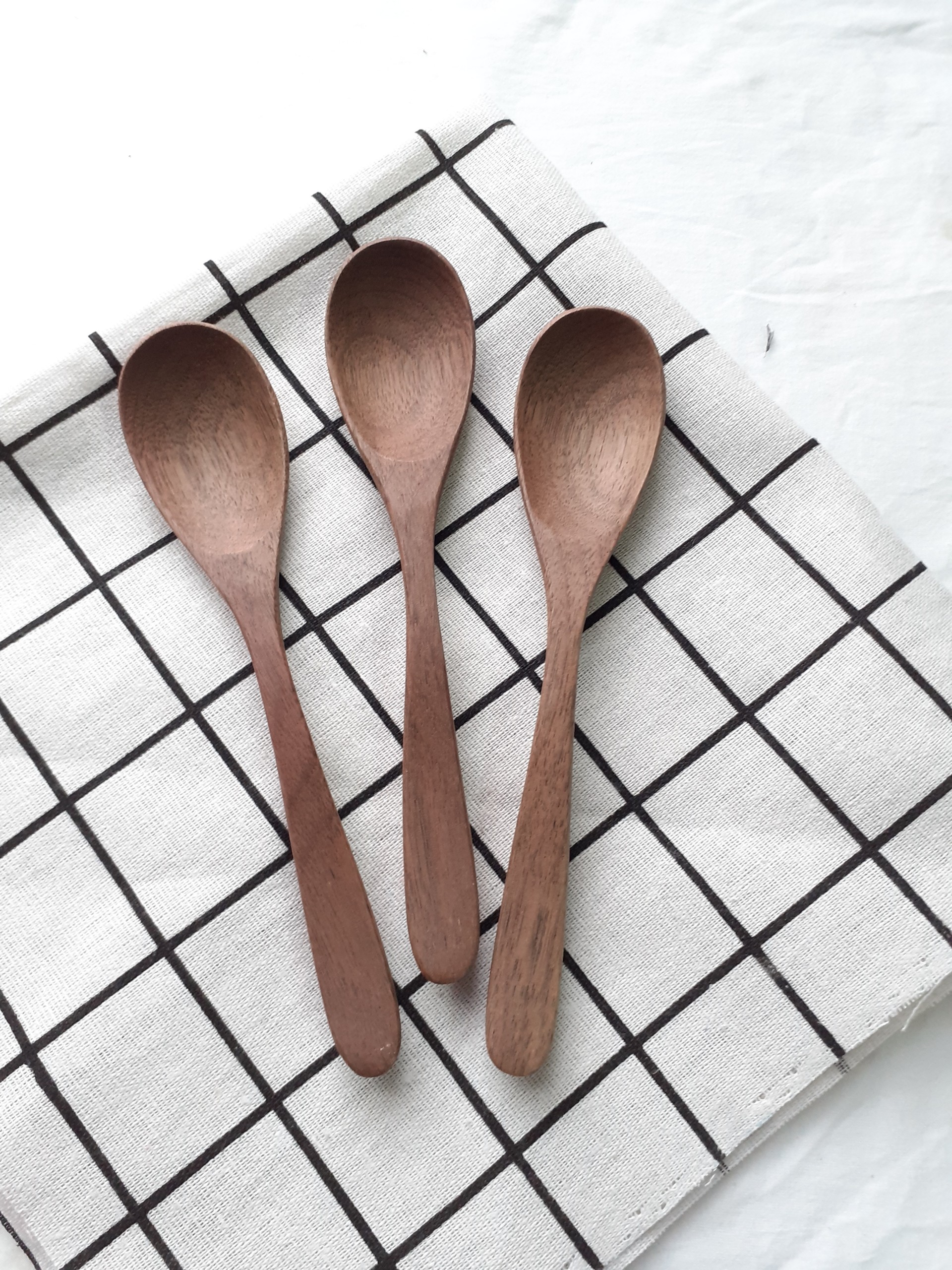 Bộ 6 thìa, muỗng ăn cơm gỗ ÓC CHÓ cao cấp 18 cm x 3.7 cm