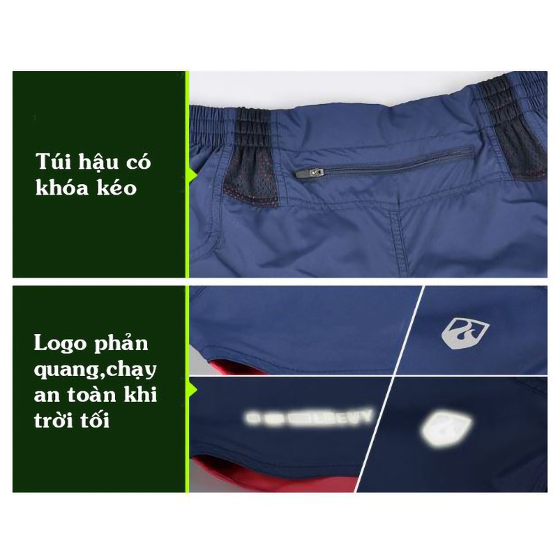 Quần Chạy Bộ Nam 2 Lớp Túi Hậu M14C518R