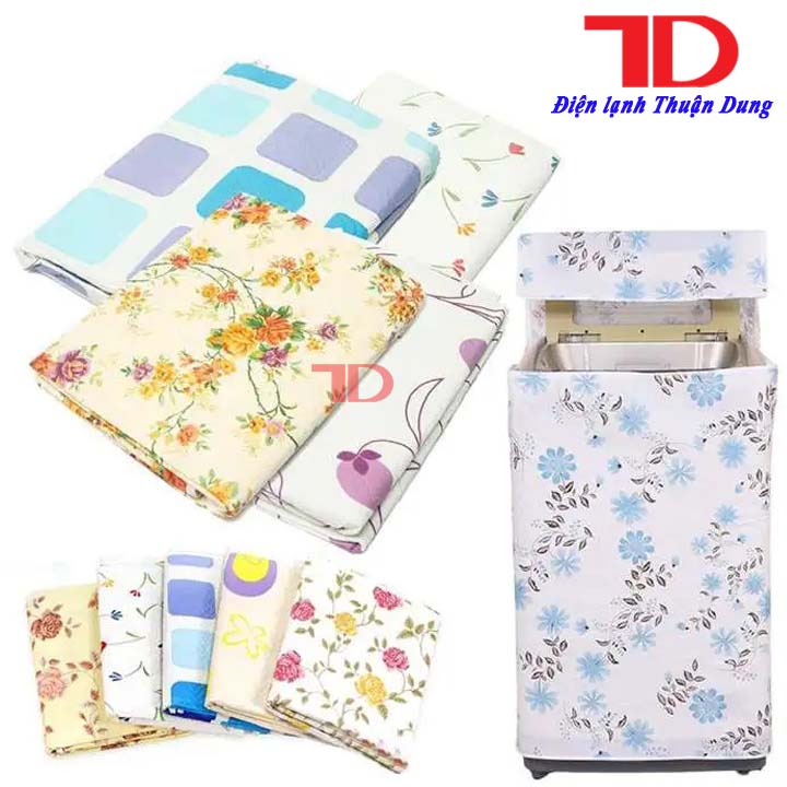 Áo trùm máy giặt cửa ngang và cửa trên 7kg-12kg, Tấm che máy giặt, bạt phủ chống nước, chống bụi [Hoa văn ngẫu nhiên] hàng chính hãng - Điện Lạnh Thuận Dung