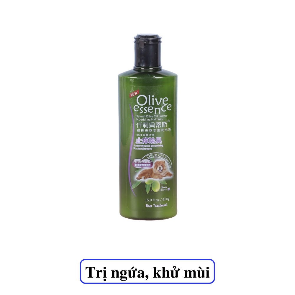 Sữa Tắm Cho Mèo Olive Essence 450ml, Sữa Tắm Dưỡng Mượt Lông, Khử Mùi Hiệu Quả