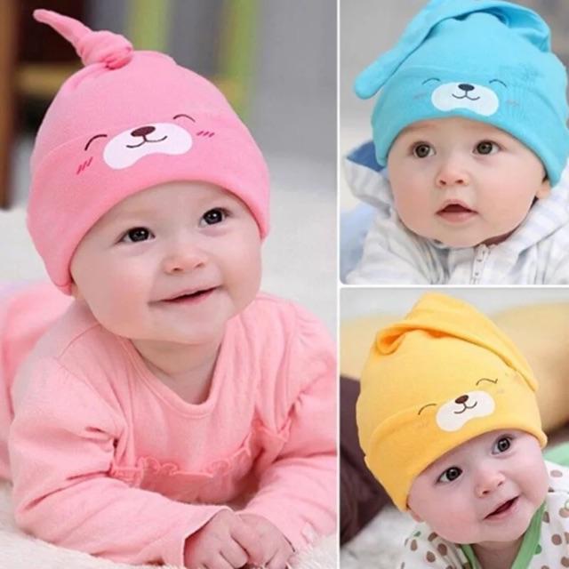 Mũ cotton hình mèo cho bé dưới 2 tuổi