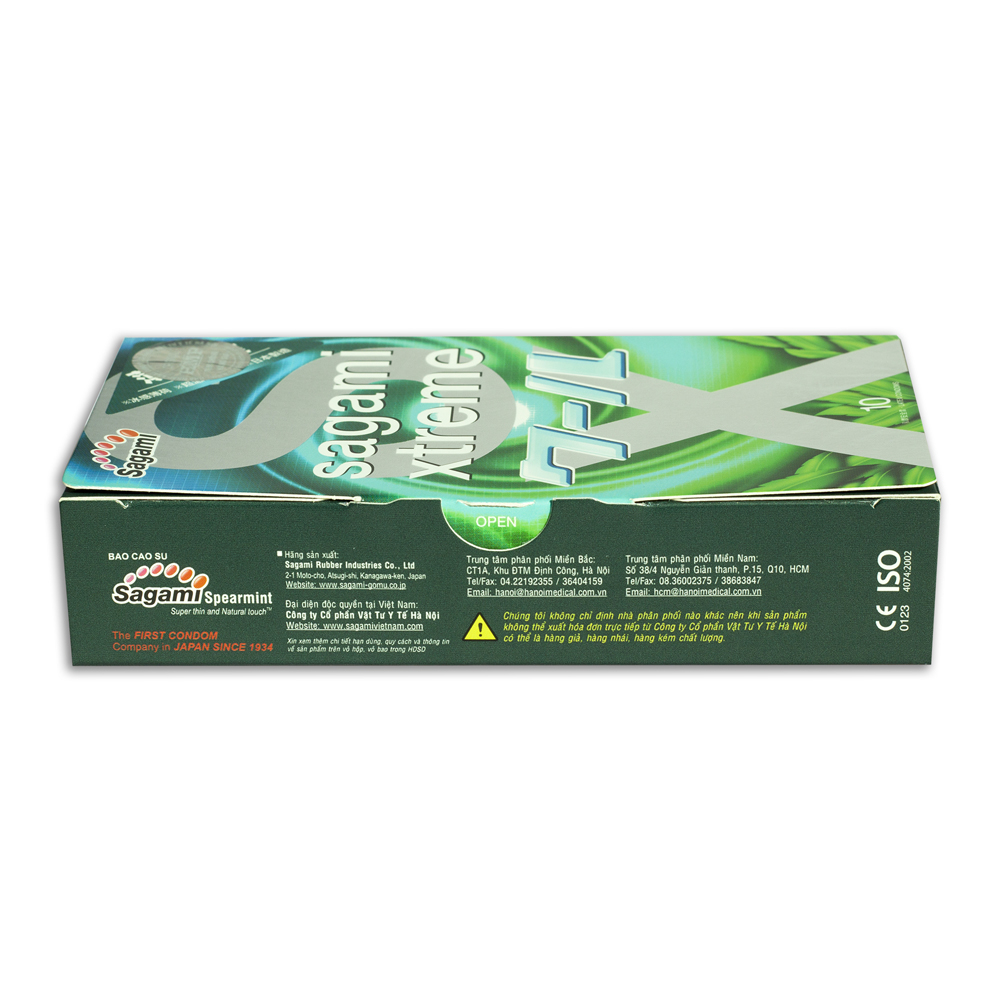 BCS Hương Thơm Bạc Hà Mát Lạnh Sagami Spearmint - Siêu Mỏng 0.03mm - Không Mùi Cao Su - Nhập Khẩu Chính Hãng - Che Tên Sản Phẩm