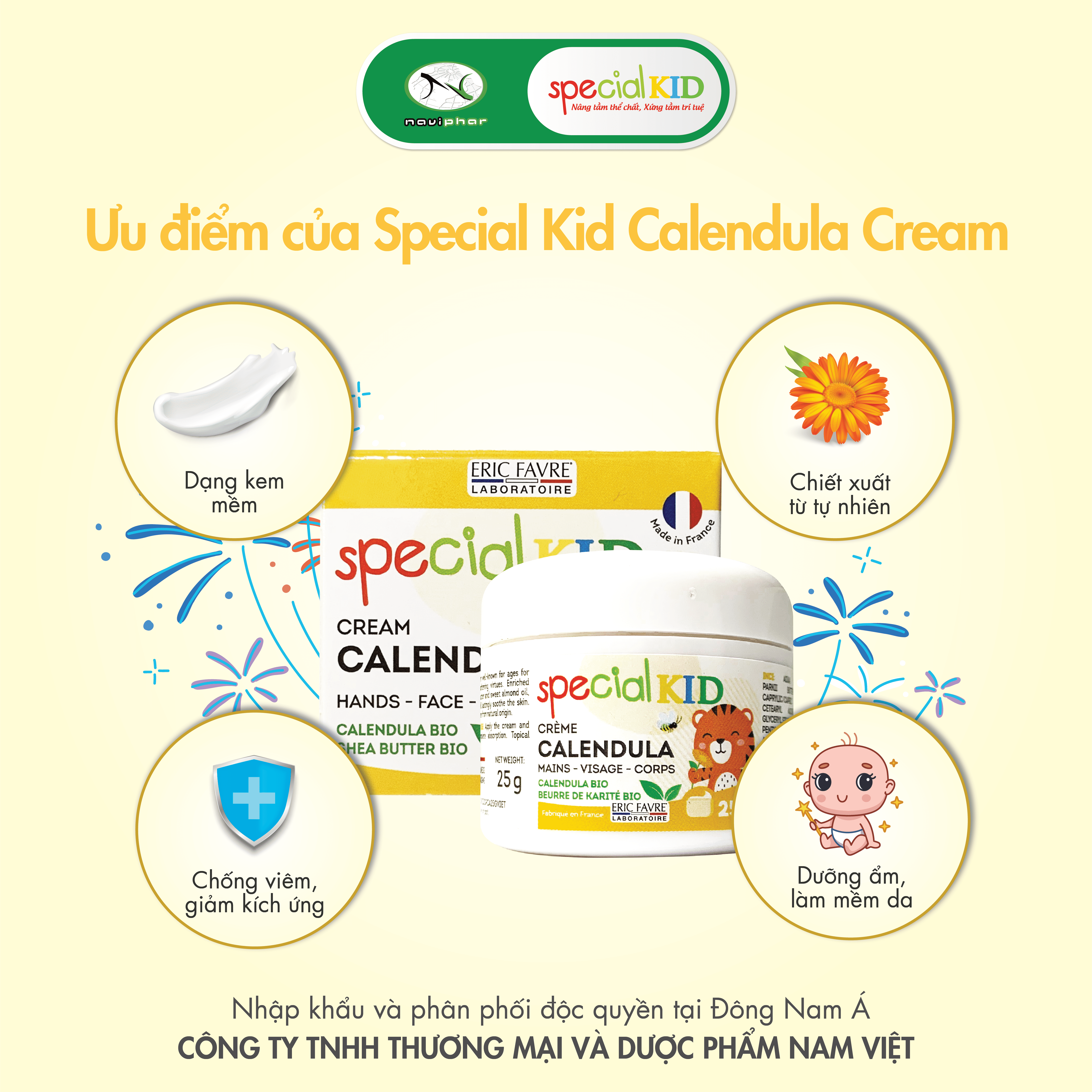 Kem dưỡng da giúp cung cấp độ ẩm, làm mềm da, mịn da - Special Kid Calendula Cream [Nhập khẩu Pháp]