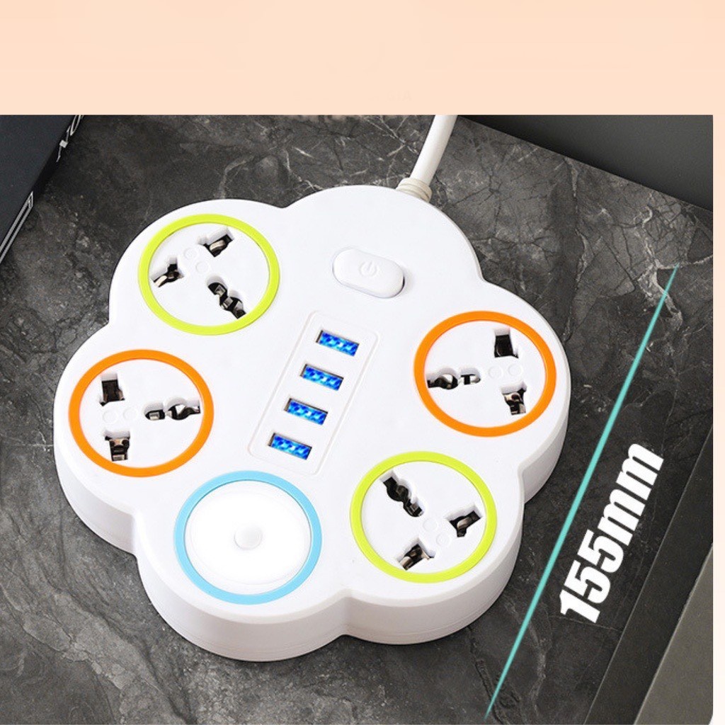 Ổ ĐIỆN ĐA NĂNG HÌNH HOA 4 CỔNG USB - HN
