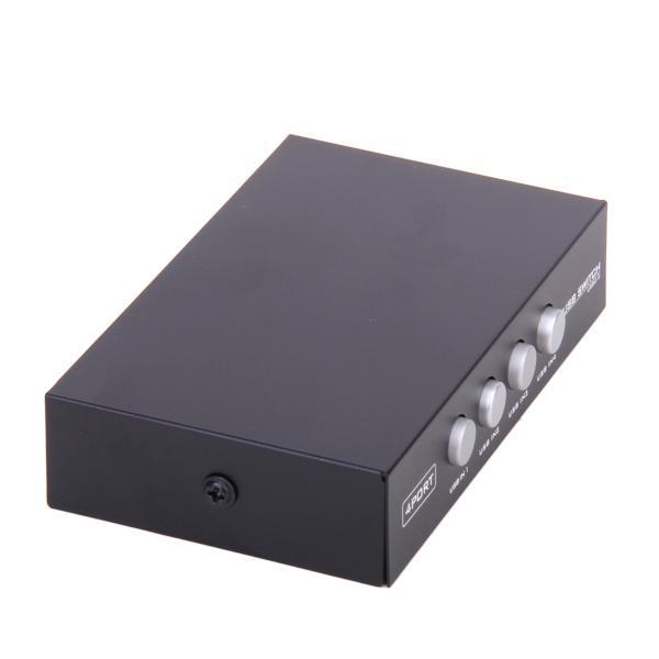 4 Ports USB 2.0 Divide Switch  Out Switch For Printer Scanner - Black