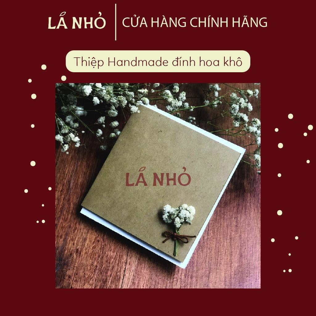 Hộp quà giấy kraft cứng Lá Nhỏ - Có nơ - Nắp rời -Tặng kèm thông khô trang trí - Nhiều kích cỡ