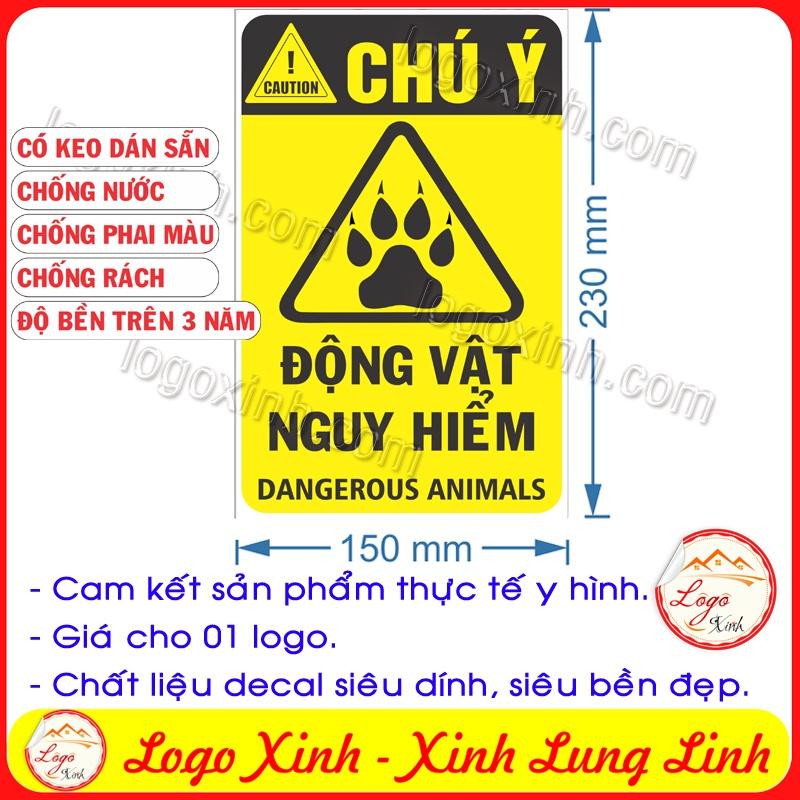 LOGO TEM STICKER BIỂN CẢNH BÁO ĐỘNG VẬT NGUY HIỂM- DANGEROUS ANIMALS CAUTION