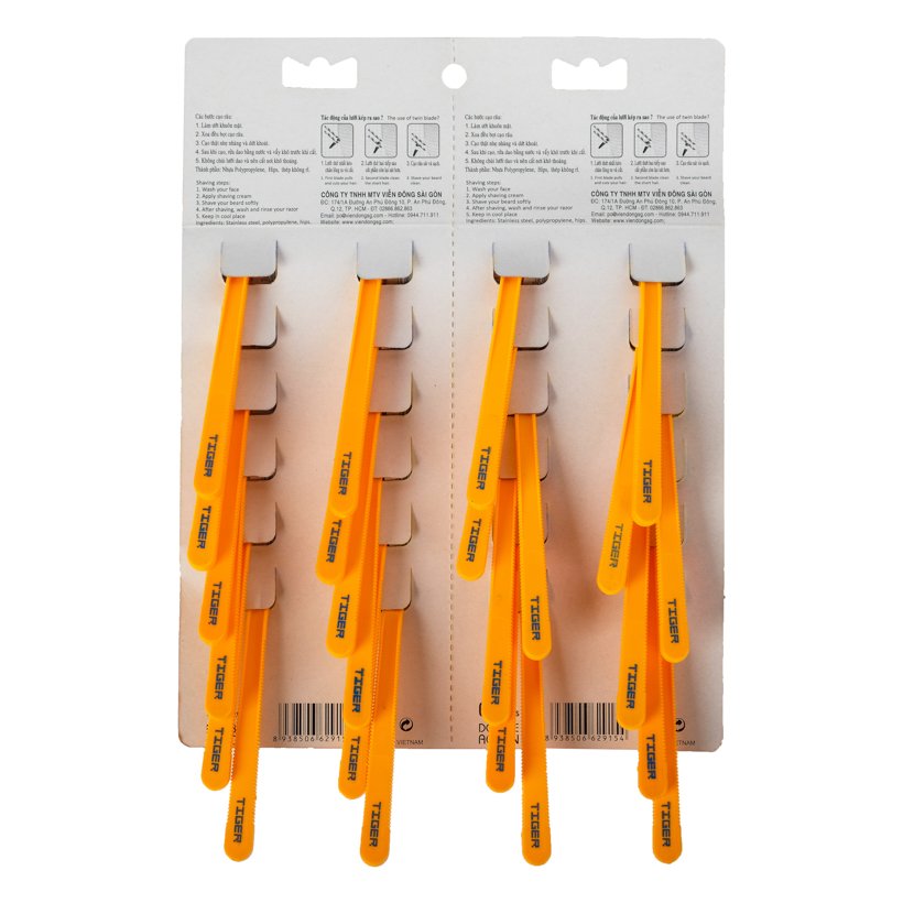 Dao cạo râu 2 lưỡi Tiger We're Men - xài 1 lần tiện lợi mang lên máy bay đi du lịch được, 2 lưỡi dao sắt bén, không gỉ sét