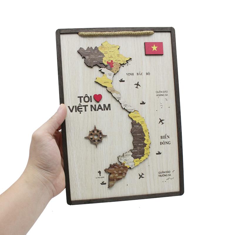 Tranh Treo Tường Bản Đồ Việt Nam 28 cm - Bách Mộc