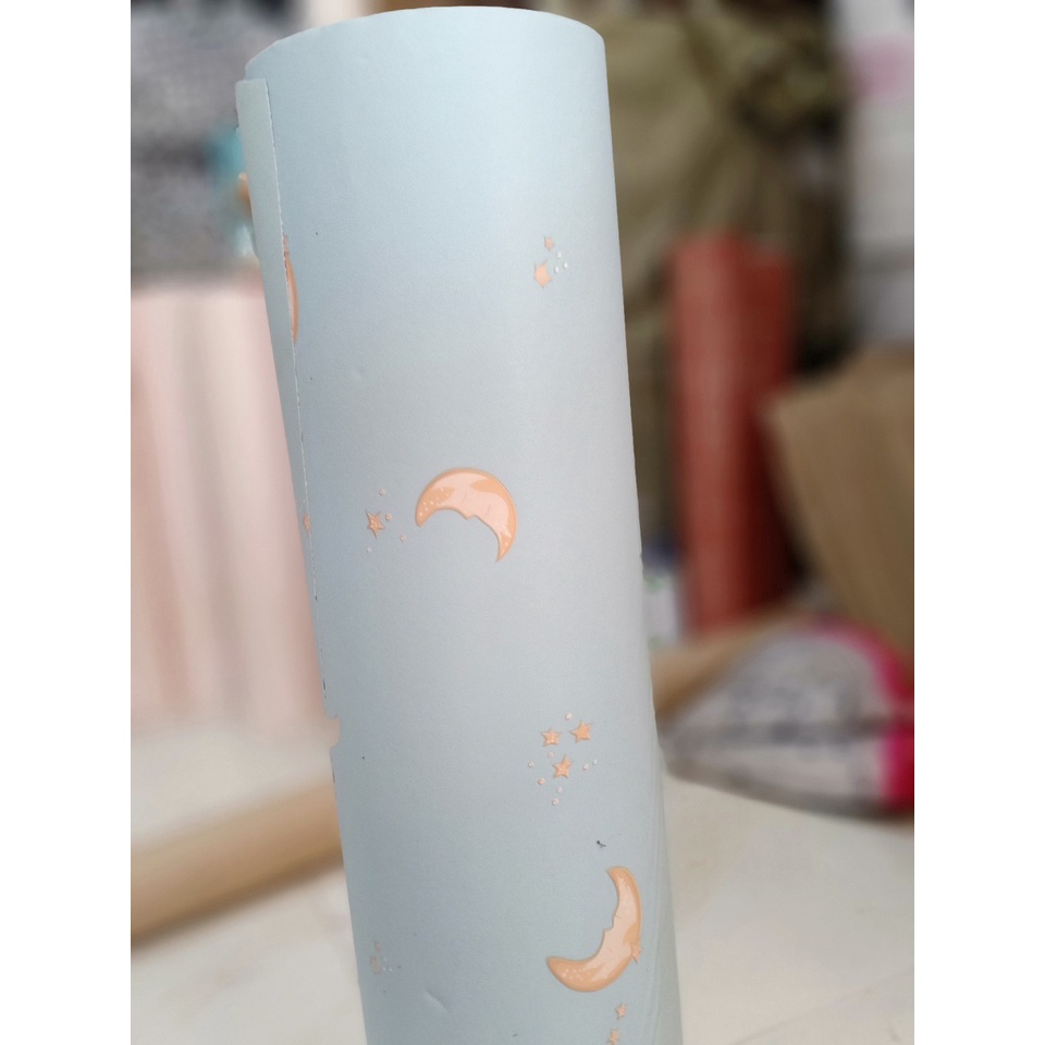 Combo 10 mét giấy dán tường, decal dán tường trang trí nhà cửa VŨ TRỤ XANH khổ 45cm