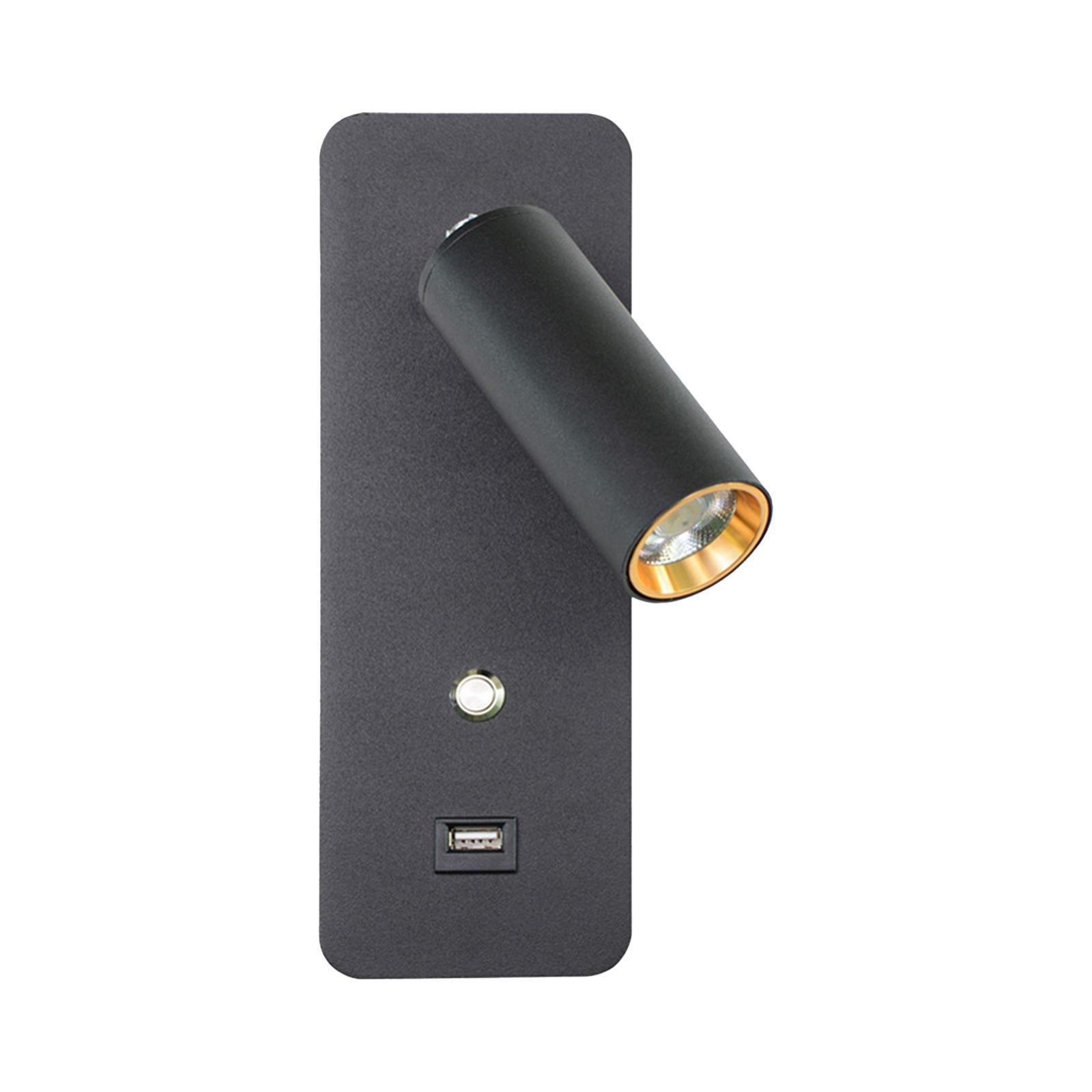 Minimalist Wall Lamp, Reading Light Bedside 3000K Warm White Light USB Interface LED 7W Sconce for Office Dining Room Entry