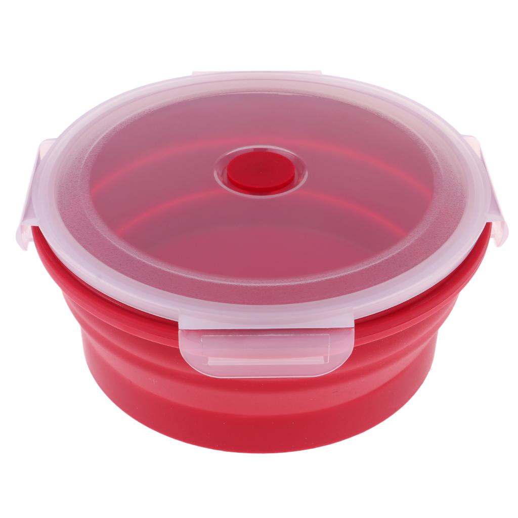 Collapsible Silicone Bowl with Lid for Outdoor Camping, Travel, Hiking and Indoor Home Kitchen