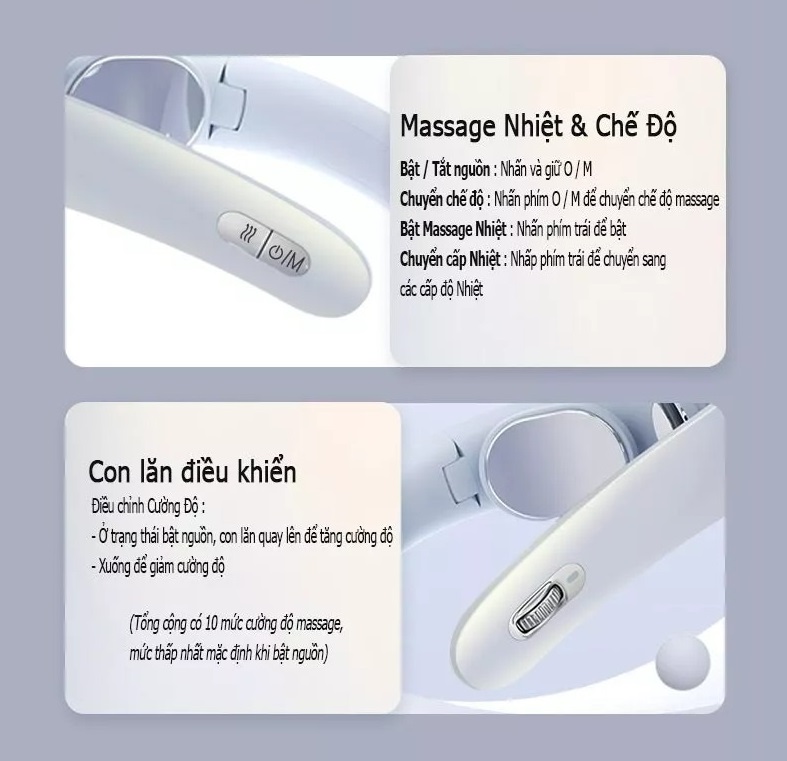 Máy massage cổ gấp gọn Enchen Jeeback G6 nhỏ gọn thanh lịch có thể đeo khi làm việc, 4 vùng nhiệt nóng và nhiều chế độ massage