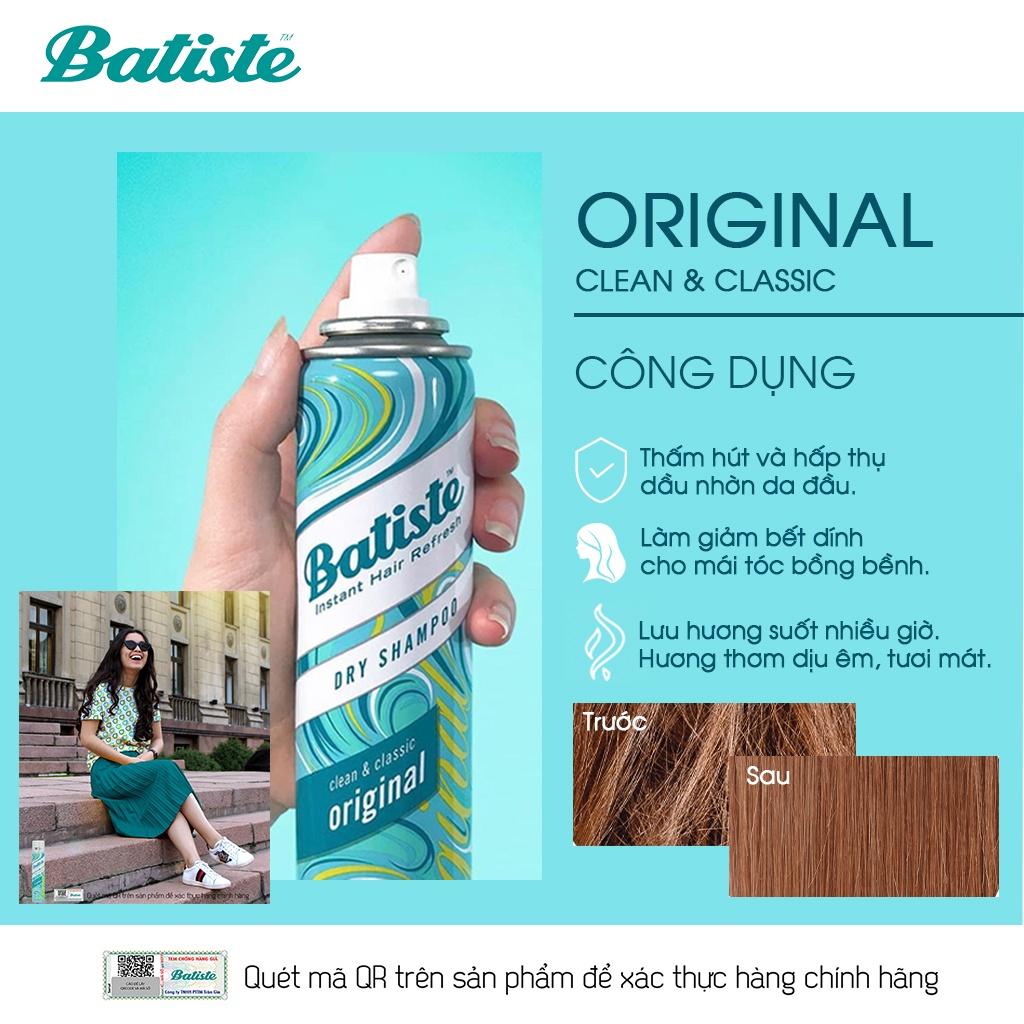 Combo 2 Chai Dầu Gội Khô Batiste Cho Tóc Hết Bết, Dính Bồng Bềnh Tức Thì 200ml (Cherry+Blush)