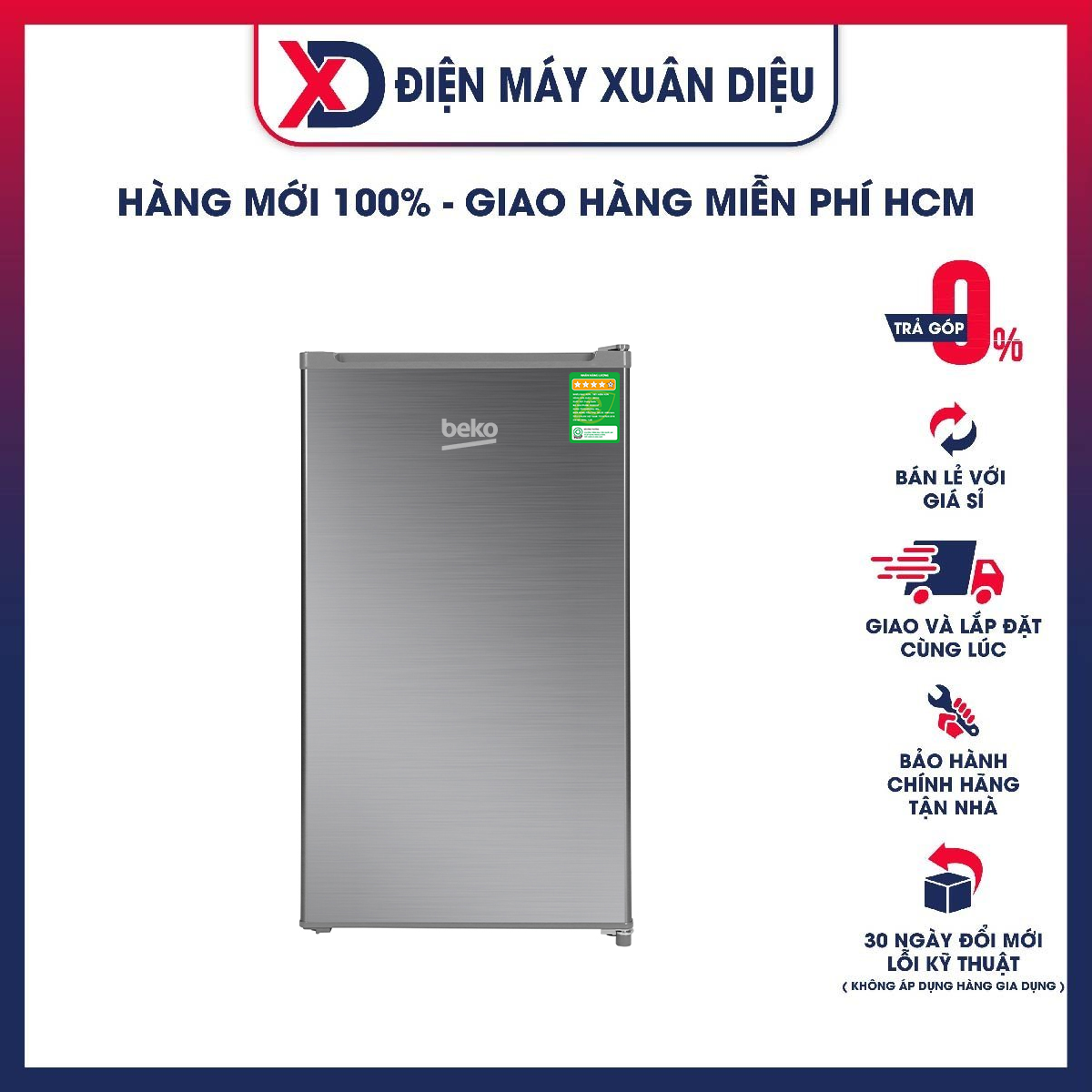 Tủ lạnh Beko 93 lít RS9051P - Hàng chính hãng - Giao HCM và 1 số tỉnh thành