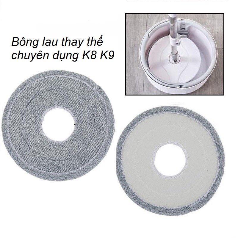 Bông tròn lau nhà K9 Hand MOP, bông lau nhà thay thế cho cây lau nhà tách nước bẩn,K9