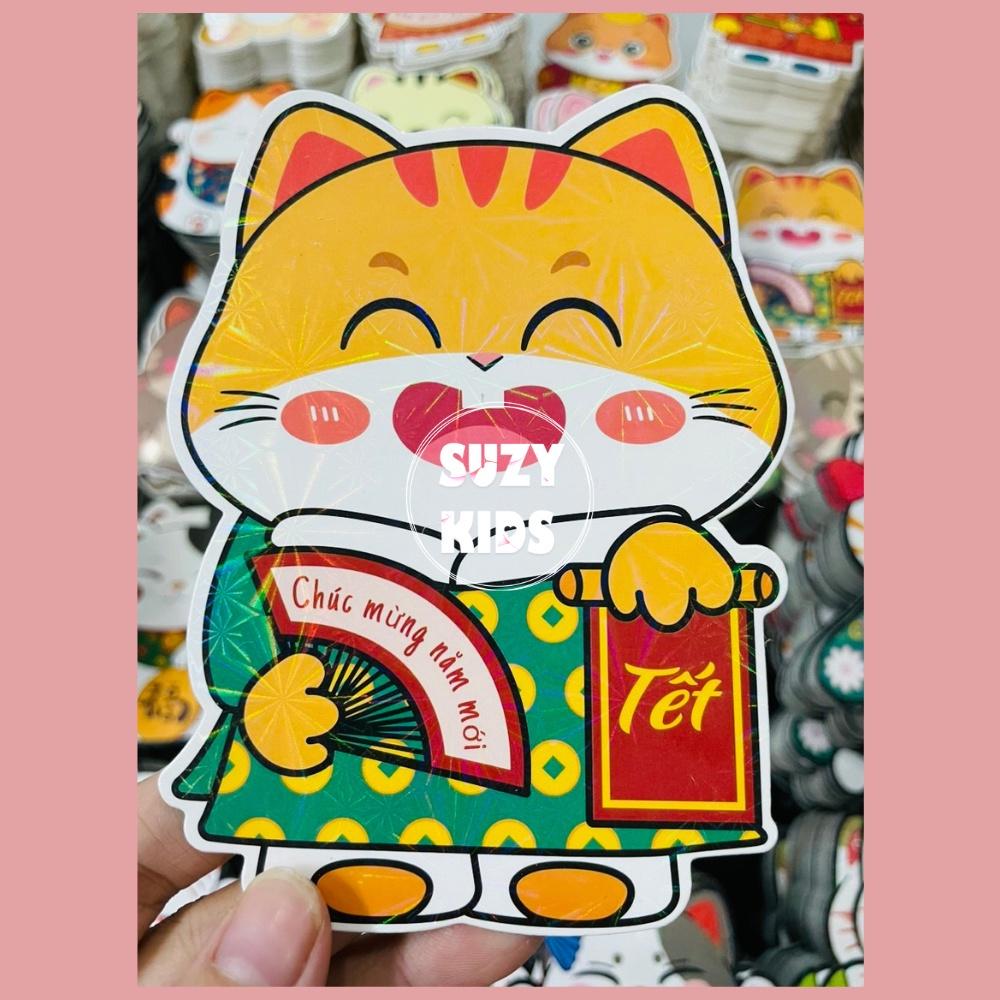 Bao lì xì chibi tết 2023 ngộ nghĩnh, mèo thần tài dễ thương, giấy cao cấp sang chảnh