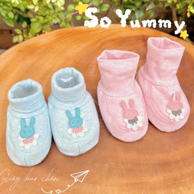 Giày Bao Chân Cổ Cao Giữ Ấm Chân Cotton 2 Lớp Dày Dặn Cho Bé 0-3 tháng - Phù hợp mùa lạnh, thu đông - Hồng