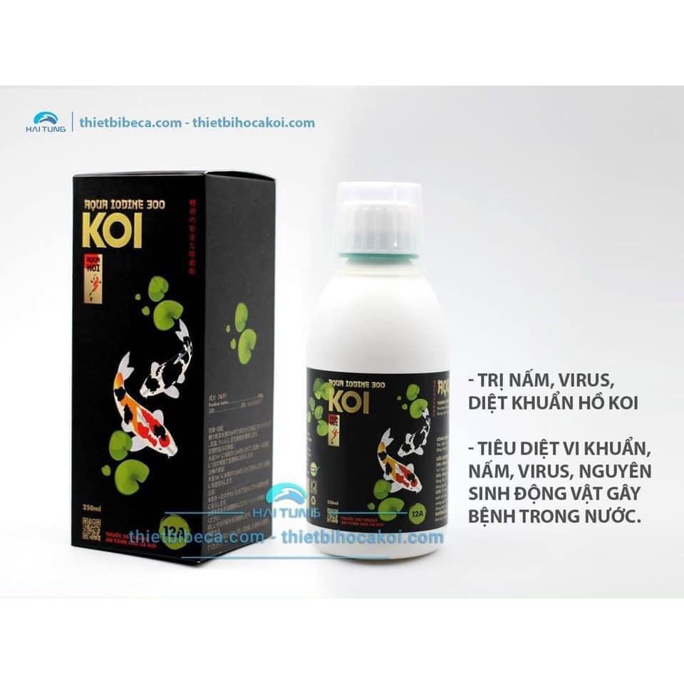 Chế phẩm số 12A.Trị nấm, diệt khuẩn gây bệnh hồ Koi AQUA IODINE 300