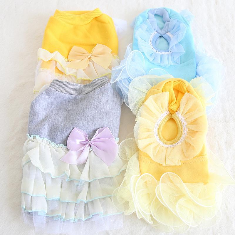 Lotus leaf cake skirt water drop wave shaggy skirt dress pet clothes