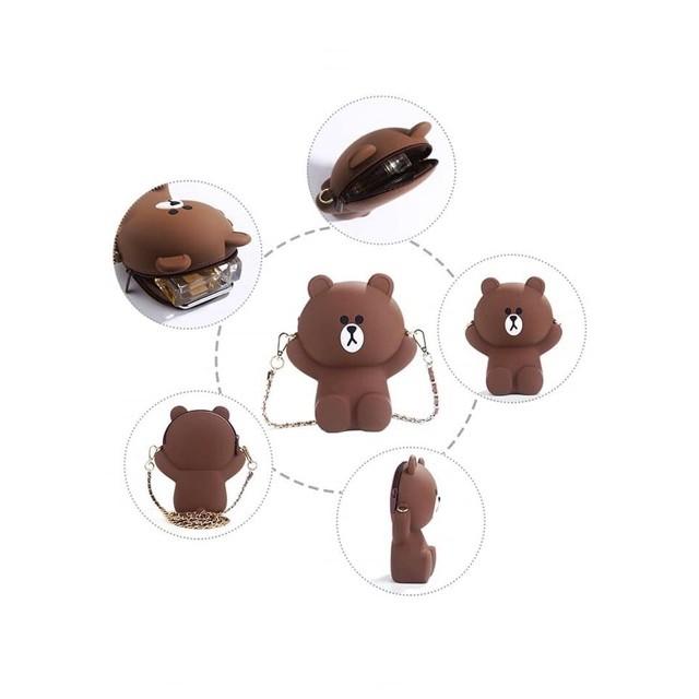Túi Gấu Brown Silicon Siêu Dễ Thương Kèm 2 Dây