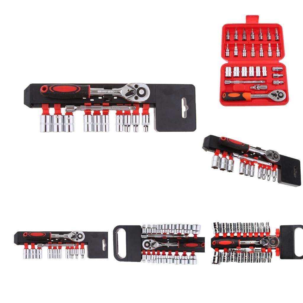 Socket Set Repair Tool Torque Ratchet Wrench Chrome Vanadium Steel