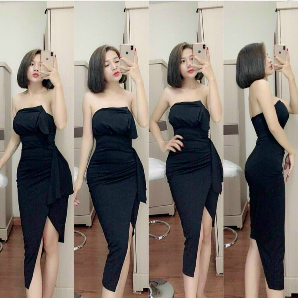 Đầm cúp ngực xếp ly siêu nữ tính
