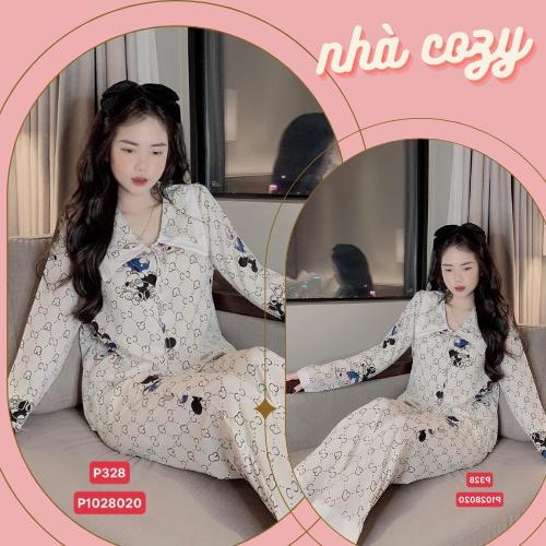 MÃ MICKEY ️đồ pijama hoạ tiết dễ thương vải lụa mango