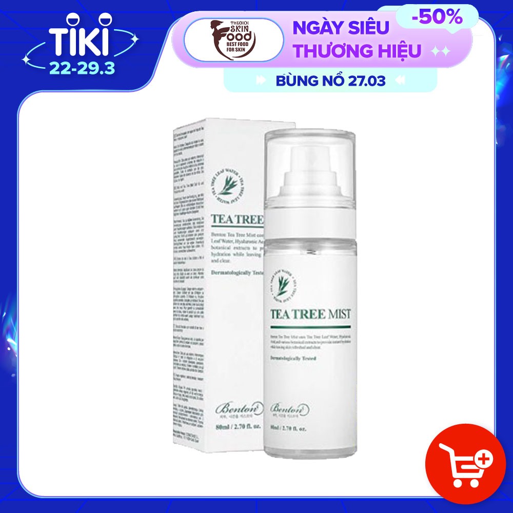 Xịt Khoáng Tràm Trà Hỗ Trợ Giảm Mụn, Kiểm Soát Dầu Benton Tea Tree Mist 80ml