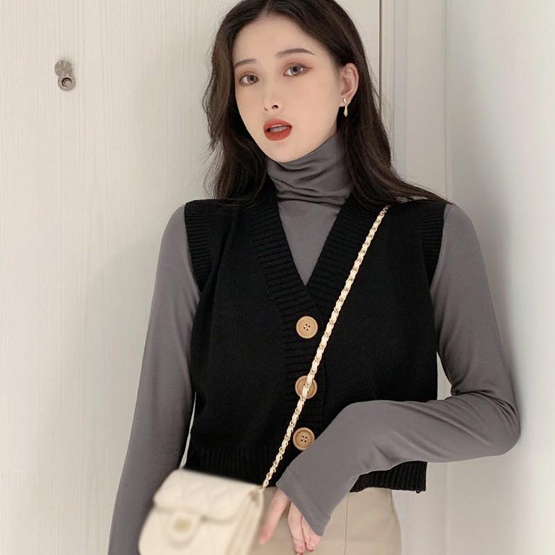 Áo dệt kim không tay cổ chữ V dành cho phái đẹp