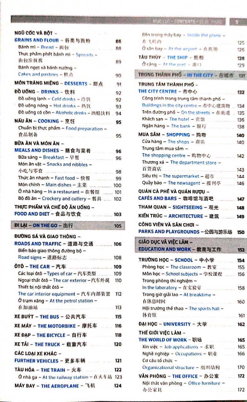 Sách Từ điển hình ảnh Tam Ngữ Trung Anh Việt 16000 từ hơn 3000 hình ảnh màu sắc nét có mp3 nghe qua app– Visual English Vietnamese Chinese Trilingual Dictionary + DVD tài liệu
