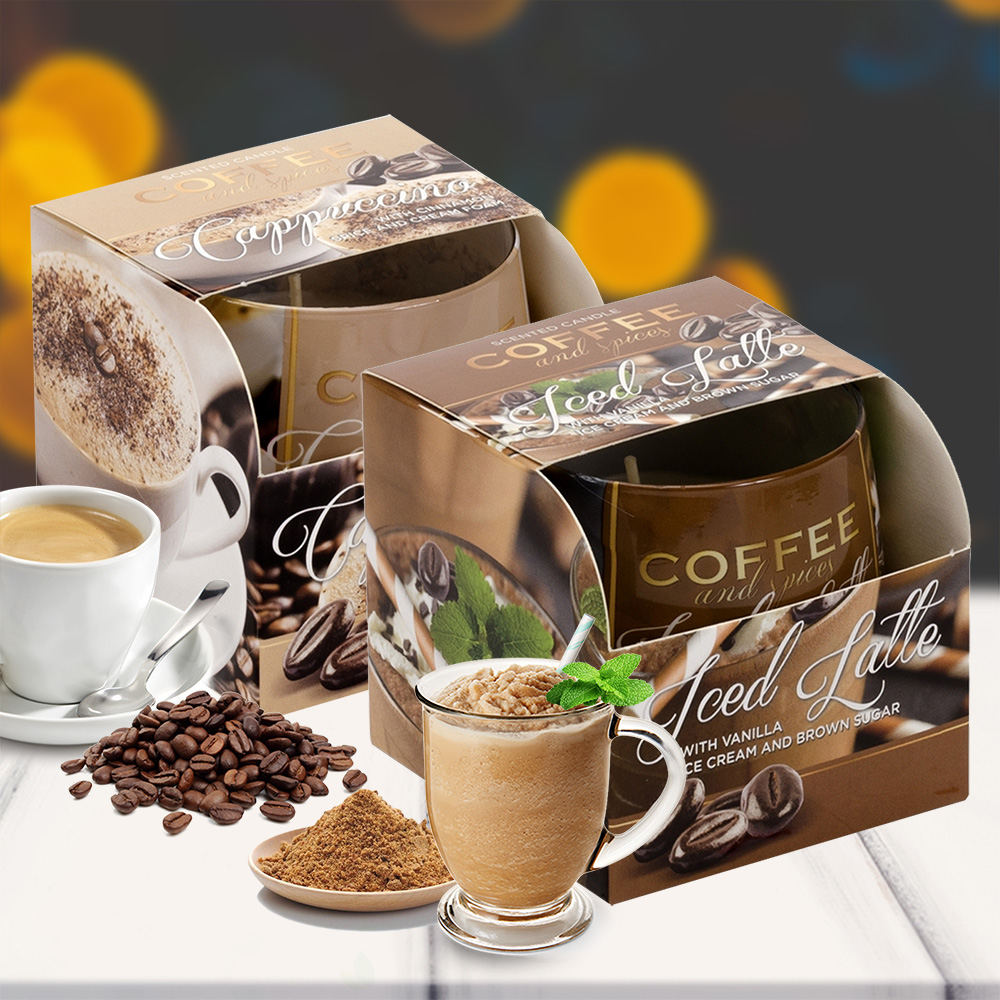 Combo 2 ly nến thơm tinh dầu Bartek Coffee and Spices 100g - cà phê capuchino, nến trang trí, thơm phòng, thư giãn, khử mùi