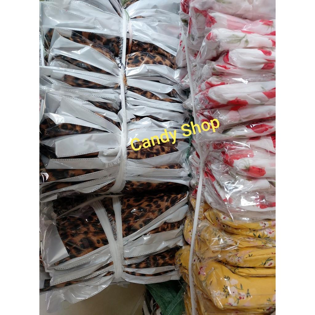 Đầm xoè 2s cột nơ hoạ tiết da beo kèm mút