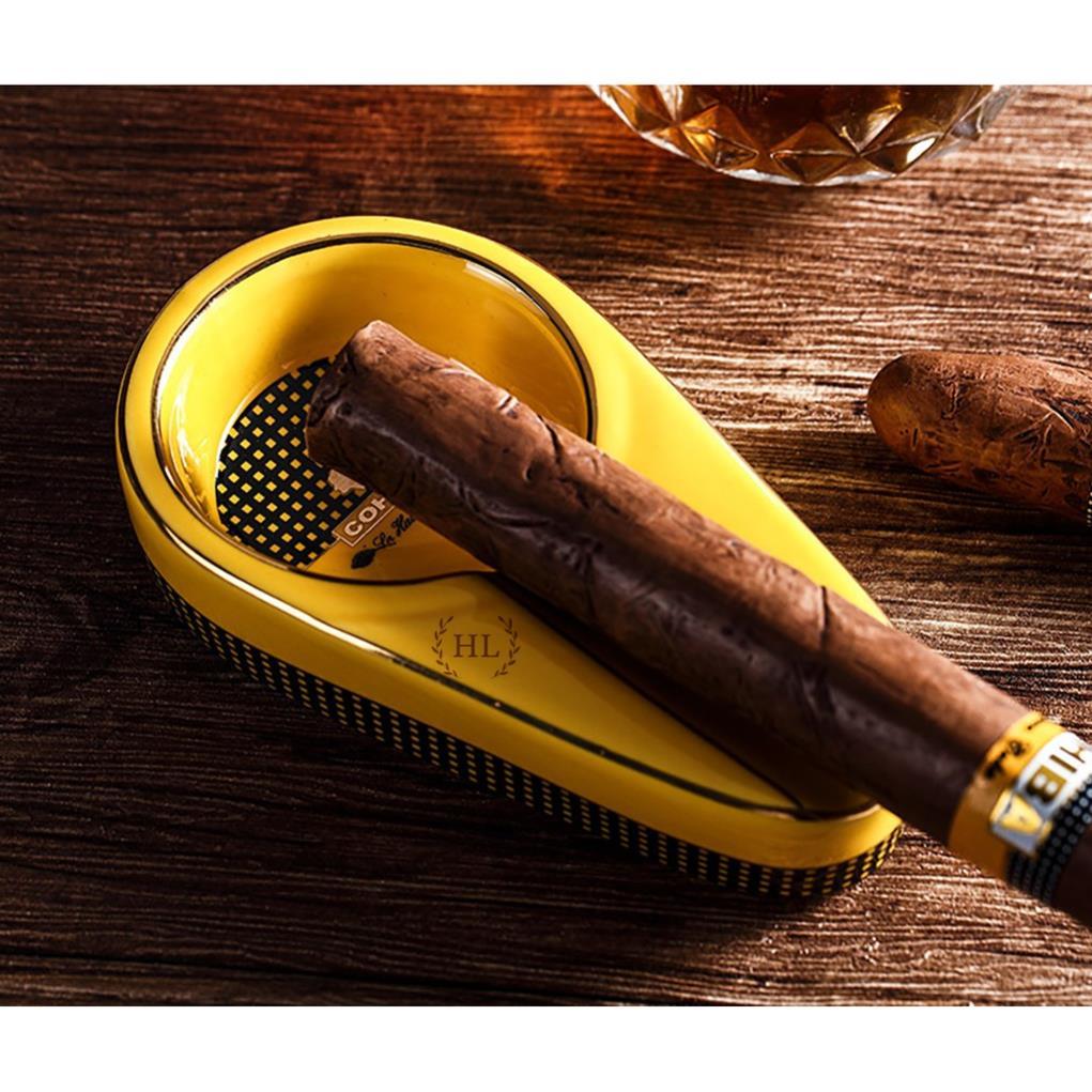 (HÀNG ĐẸP) Gạt tàn Cigar (1 Điếu - Chất liệu Sứ) | GẠT TÀN CIGAR ĐƠN 1 ĐIẾU CHẤT LIỆU SỨ CAO CẤP