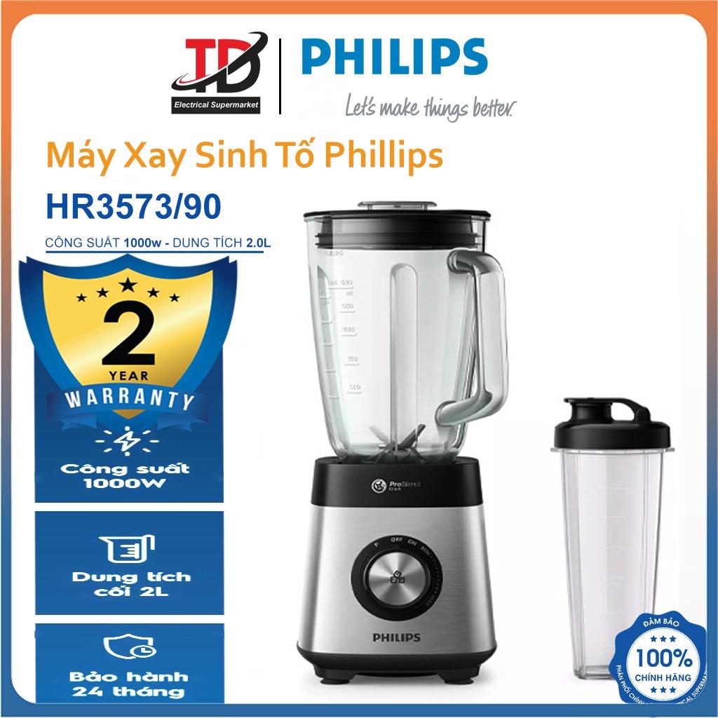 Máy xay sinh tố Philips Problend HR3573/90, 1000W-2.0Lit, lưỡi dao 6 cánh, Hàng Chính Hãng