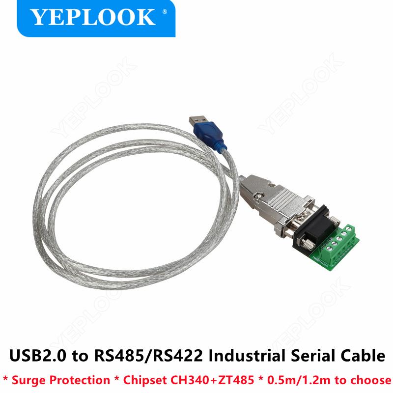 USB2.0 sang RS485 RS422 DB9 Nam Cổng COM Công Nghiệp Cáp Nối Tiếp Thiết Bị Adapter Chuyển Đổi Chống Sét Chipset CH340 ZT485
