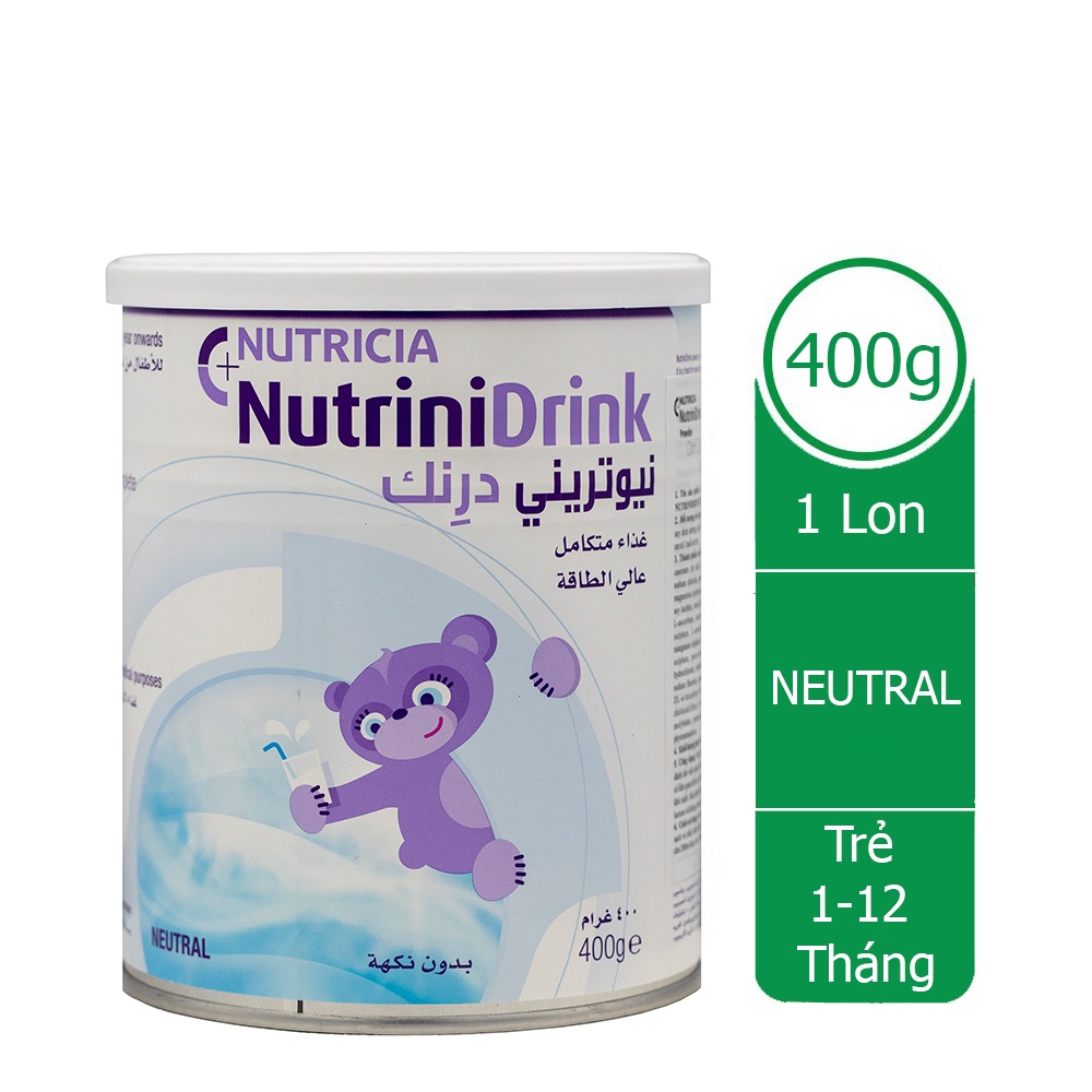 Sữa Nutrinidrink vị Vani/ vị Neutral lon 400g