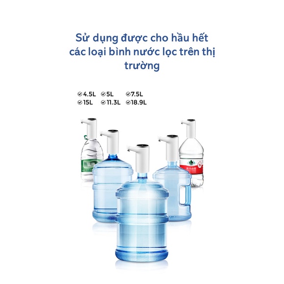 Vòi Bơm Nước Tự Động Đa Năng , Đầu Bơm Thông Minh Rót Nước Rảnh Tay Từ Binh Lọc - HÀNG CHÍNH HÃNG MINIIN