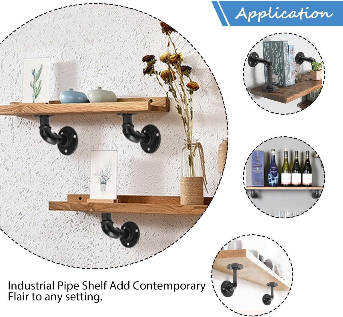 2 Giá treo tường Giá đỡ 15 X 8 cm Giá đỡ ống công nghiệp bằng kim loại cổ điển Giá đỡ mặt bích sàn Giá đỡ cho Phòng khách/Phòng ngủ/Trang trí phòng học