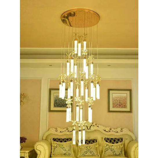 Đèn thả thông tầng phale HTK015, đèn chùm phòng khách, đèn phale