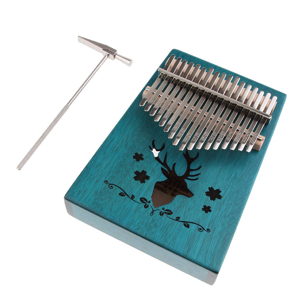 Phép Lạ Chiếu Kalimba Ngón Tay Ngón Tay Cái Đàn Piano Mbira 17 Phím, Châu Phi Cụ Hươu Xanh Thiết Kế
