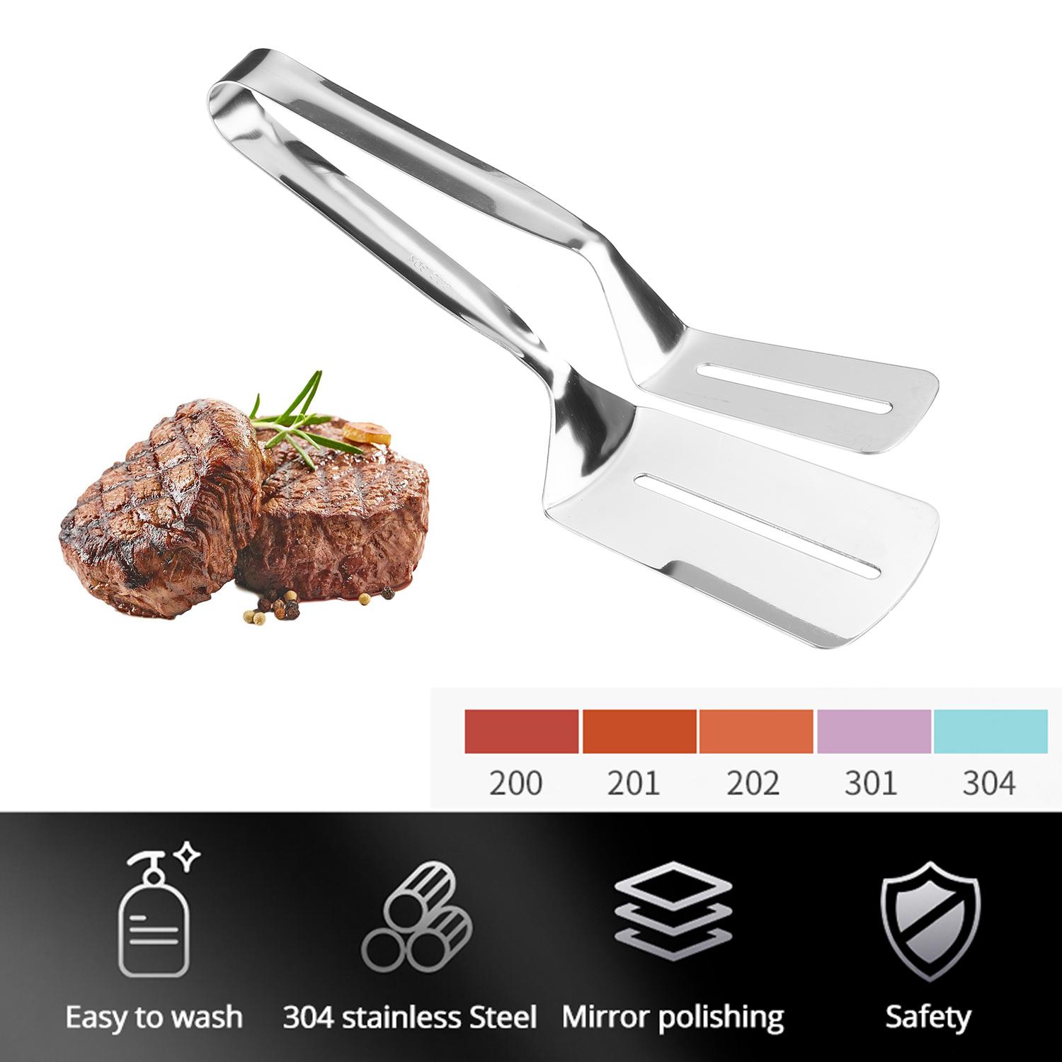 Dụng cụ kẹp và lật thịt cá, xẻng chiên cá bằng thép không gỉ 304 cứng cáp và bền