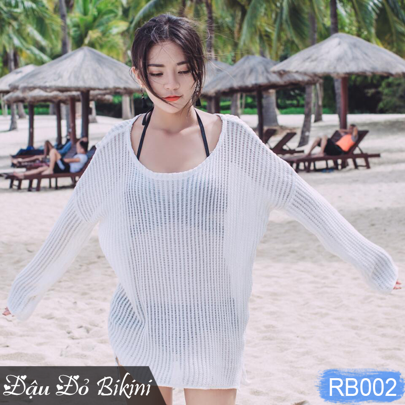 Áo lưới đi biển sexy, diện cùng bikini, áo tắm hoặc croptop cực xinh, dáng chui cổ rộng quyến rũ, chất đẹp dầy dặn | RB002