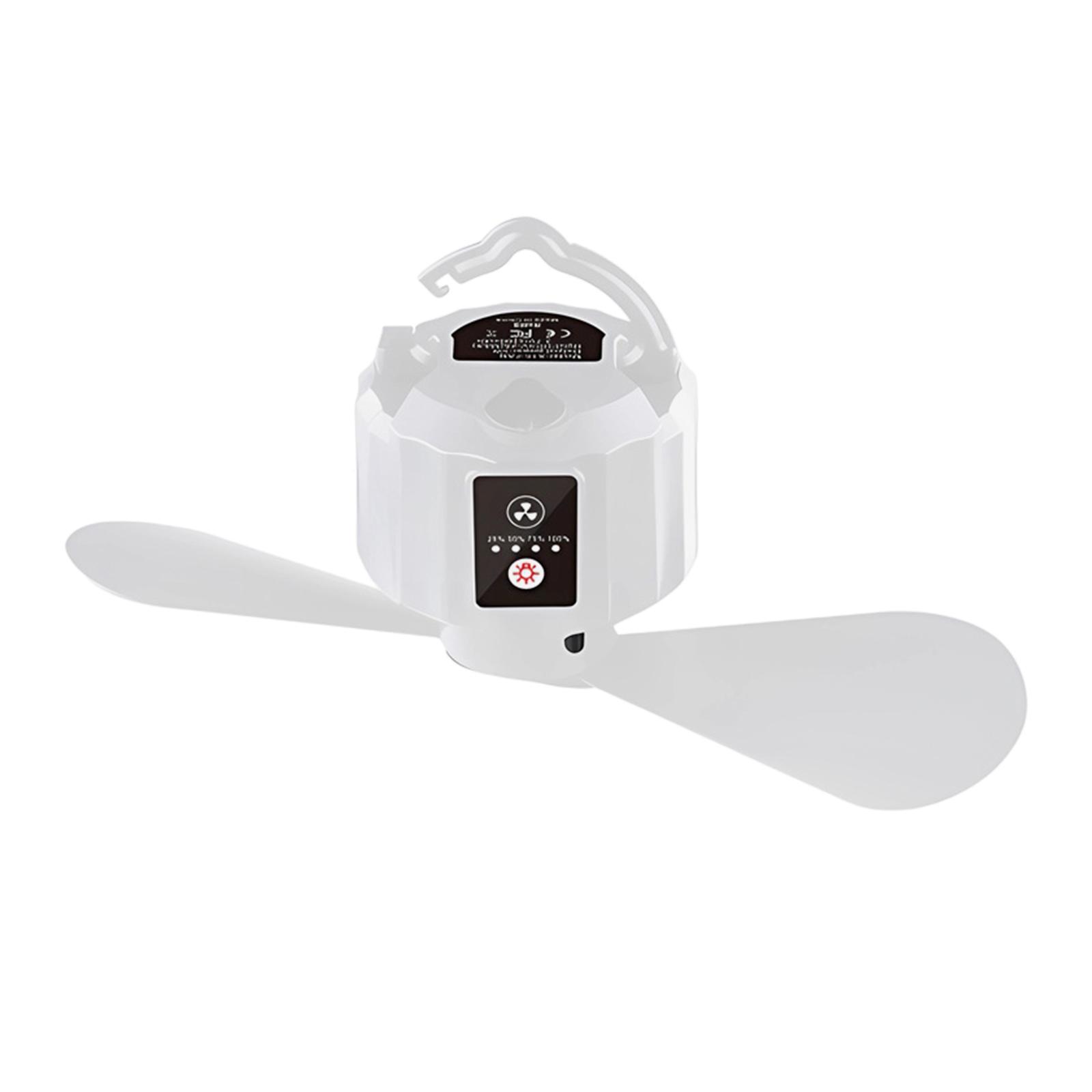 Camping Fan with Hanging Hook Remote Control with LED Lantern Tent Fan Light