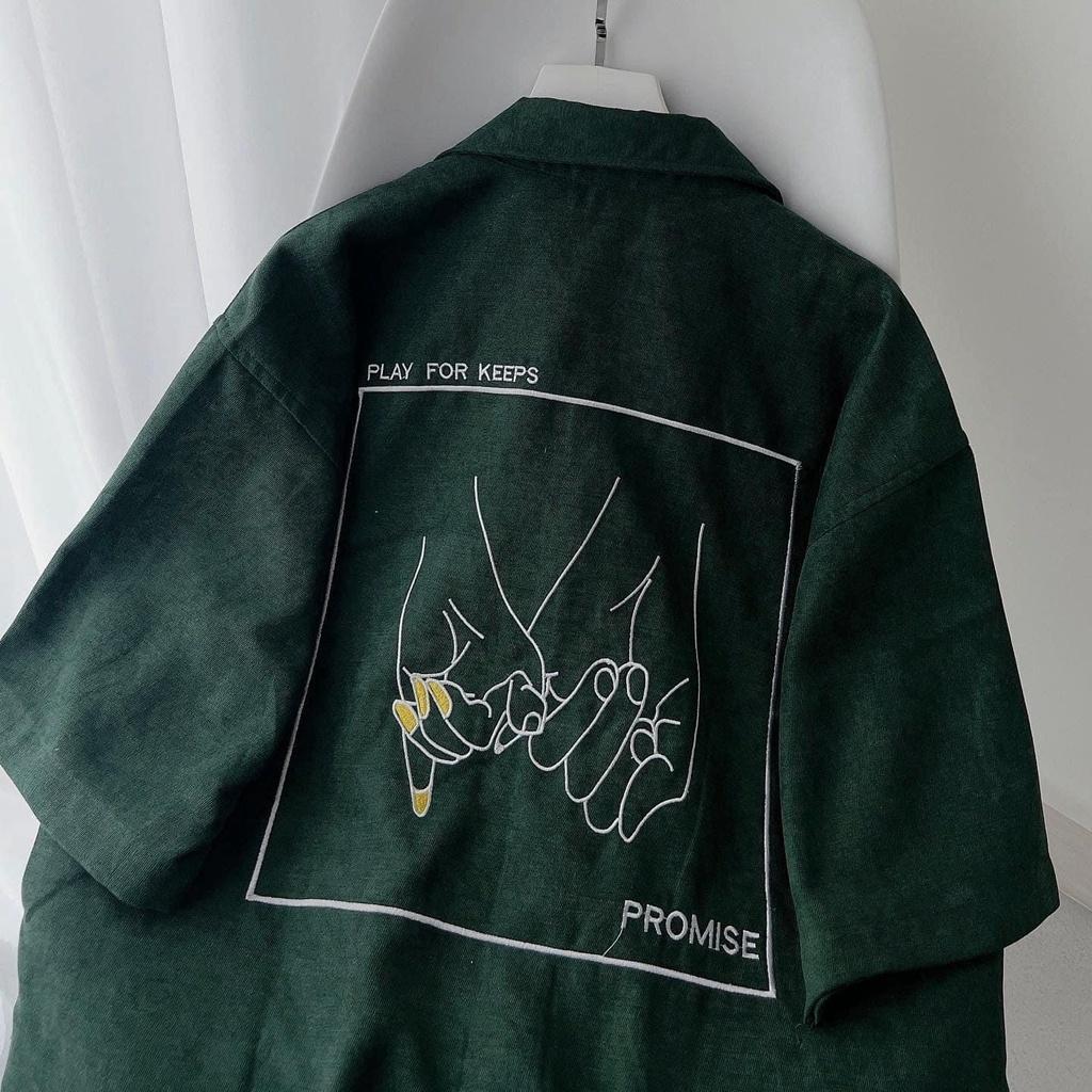 Áo sơmi nhung thêu SIMPLE unisex
