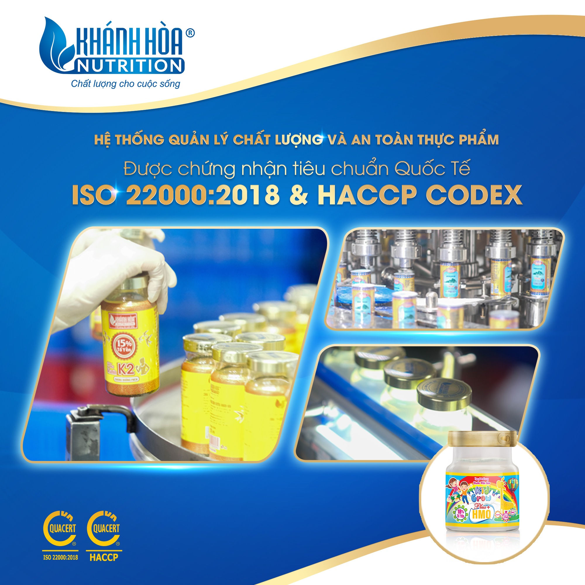 Nước Yến Sào KidGrow Bổ Sung HMO 18% -Khánh Hòa Nutrition - 6 Lọ x 70 ML