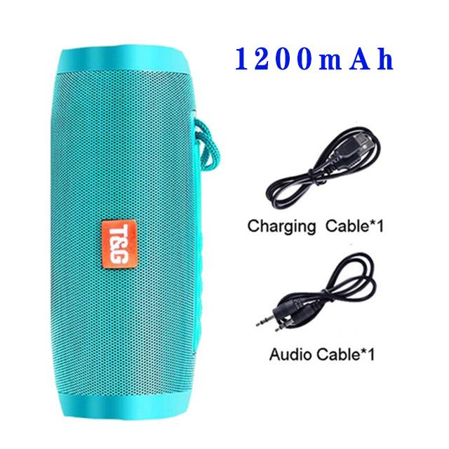 Loa di động tương thích Bluetooth chống nước Loa LED không dây Đài FM Loa USB trung tâm âm nhạc Color: Blue Set Type: SK